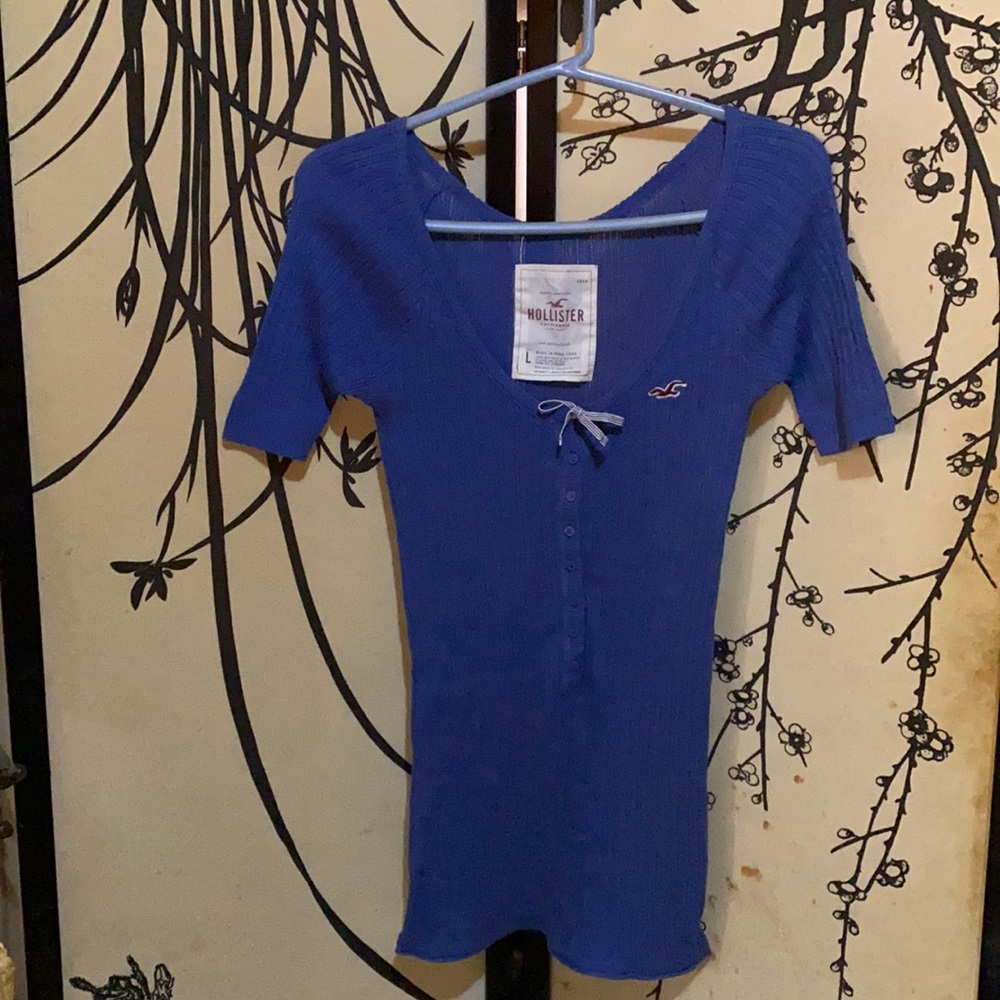 VTG Y2K Hollister Women’s Blue Henley Top Elena Gilbert Bela Swan TwighlightCore